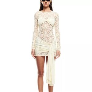 Lioness Ivory Lace Midi Dress